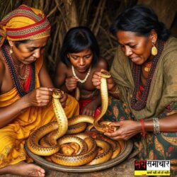 जहरीले सांपो को भी मार कर खाते हैं यहां के आदिवासी